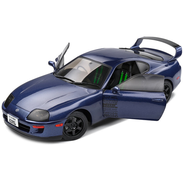 1993 Toyota Supra Mk4 (A80) Streetfighter RHD (Right Hand Drive) Dark Blue Metallic 1/18 Diecast Model Car by Solido