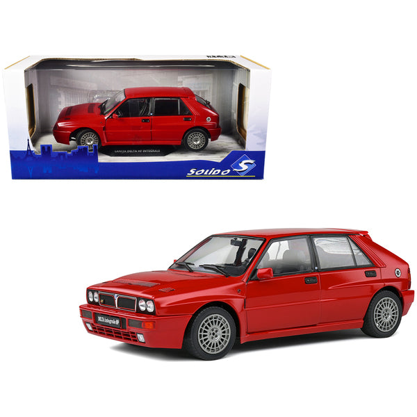 1991 Lancia Delta HF Integrale Rosso Corsa Red 1/18 Diecast Model Car by Solido