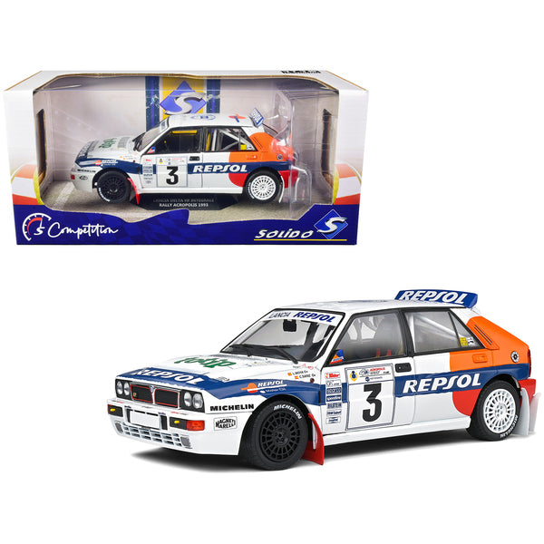 Lancia Delta HF Integrale #3 Carlos Sainz - Luis Moya "Acropolis Rally" (1993) "Competition" Series 1/18 Diecast Model Car by Solido