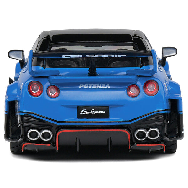 Nissan GT-R (R35) LB Silhouette Works GT RHD (Right Hand Drive) #5 Black and Blue "Calsonic" 1/43 Diecast Model Car by Solido