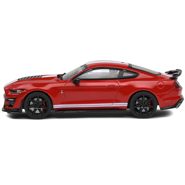 2020 Ford Mustang Shelby GT500 Racing Red with White Stripes 1/43 Diecast Model Car by Solido