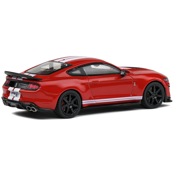 2020 Ford Mustang Shelby GT500 Racing Red with White Stripes 1/43 Diecast Model Car by Solido