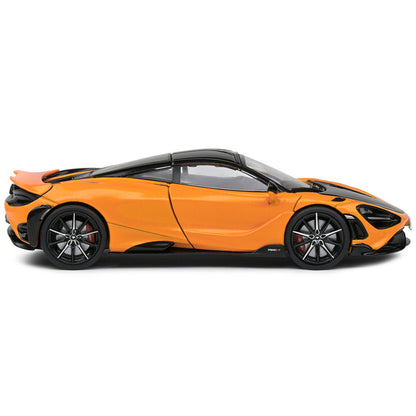 2020 McLaren 765 LT Papaya Spark Orange Metallic and Black 1/43 Diecast Model Car by Solido