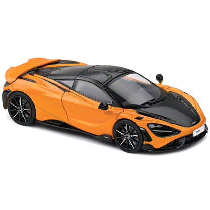 2020 McLaren 765 LT Papaya Spark Orange Metallic and Black 1/43 Diecast Model Car by Solido