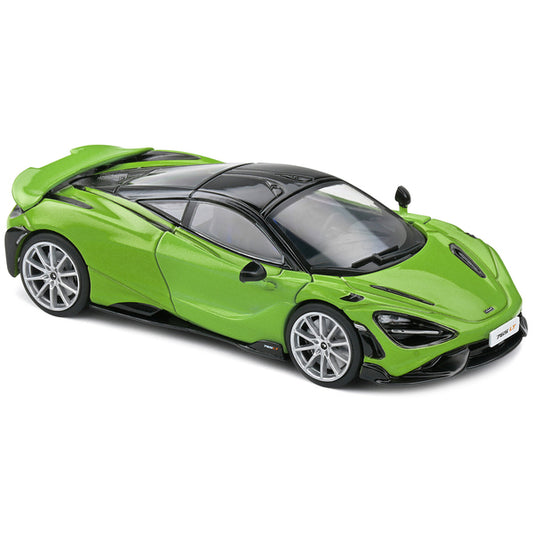 2020 McLaren 765 LT Lime Green Metallic and Black 1/43 Diecast Model Car by Solido