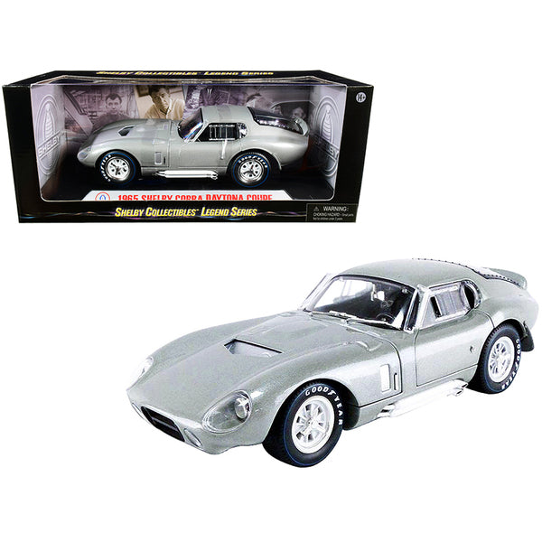 1965 Shelby Cobra Daytona Coupe Silver Metallic 1/18 Diecast Model Car by Shelby Collectibles