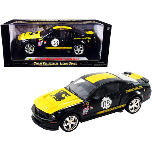 2008 Ford Shelby Mustang #08 "Terlingua" Black and Yellow "Shelby Collectibles Legend" Series 1/18 Diecast Model Car by Shelby Collectibles