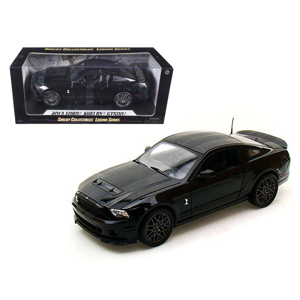 2013 Ford Shelby Mustang Cobra GT500 SVT Black with Black Stripes 1/18 Diecast Car Model by Shelby Collectibles