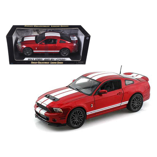 2013 Ford Shelby Mustang GT500 Metallic Red with White Stripes 1/18 Diecast Model Car by Shelby Collectibles