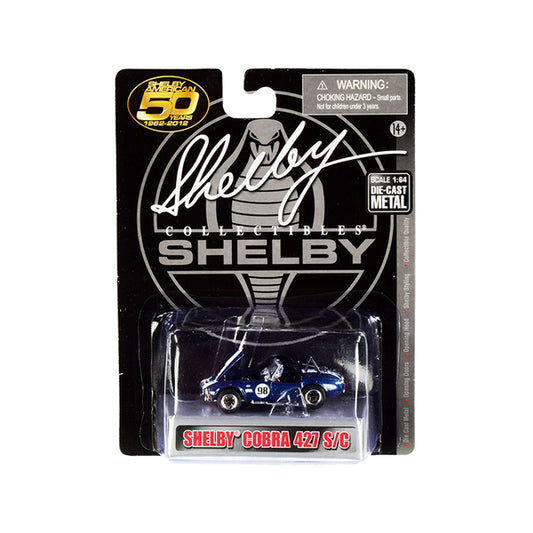 1965 Shelby Cobra 427 S/C #98 Blue Metallic with White Stripes "Shelby American 50 Years" (1962-2012) 1/64 Diecast Model Car by Shelby Collectibles