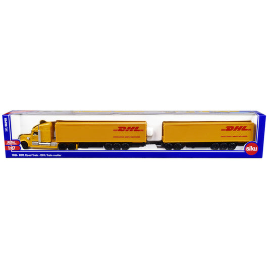 Truck with Double Pup Trailers "DHL Road Train" 1/87 (HO) Diecast Models by Siku