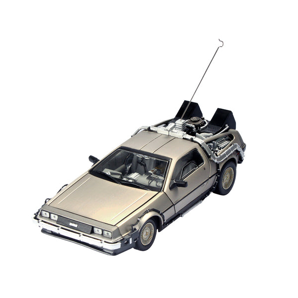 DMC DeLorean Time Machine Stainless Steel "Back to the Future" (1985) Movie 1/18 Diecast Model Car by Sun Star