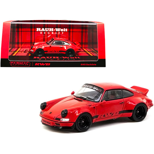 RWB "Backdate" Red with Black Stripes "RAUH-Welt BEGRIFF" 1/43 Diecast Model Car by Tarmac Works