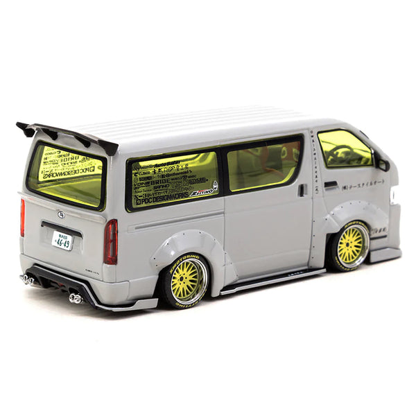 Toyota Hiace Widebody Van RHD (Right Hand Drive) Gray "Hobby43" 1/43 Diecast Model Car by Tarmac Works