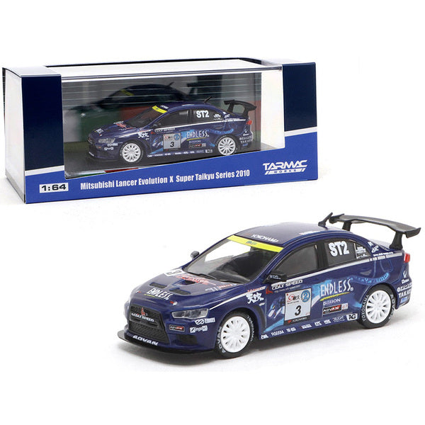 Mitsubishi Lancer Evolution X #3 Mineo / Murata / Yamauchi "Super Taikyu" Series (2010) 1/64 Diecast Model Car by Tarmac Works