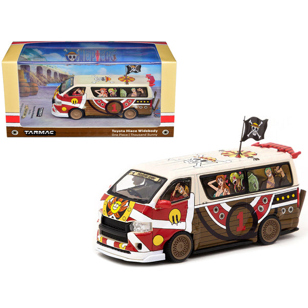 Toyota Hiace Widebody Van #1 RHD (Right Hand Drive) "Thousand Sunny" Pirate Ship Livery "One Piece" TV series (1999-Current) "Hobby64" Series 1/64 Diecast Model Car by Tarmac Works