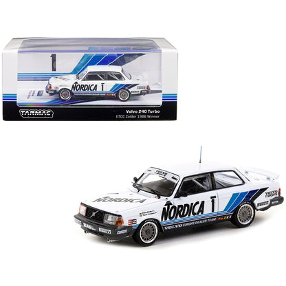 Volvo 240 Turbo #1 Johnny Cecotto - Thomas Lindstrom Winner "ETCC Zolder" (1986) "Hobby64" Series 1/64 Diecast Model Car by Tarmac Works