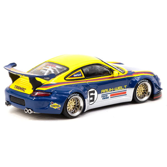 RWB 997 #6 Blue and Yellow with Graphics "FuelFest Tokyo" (2023) Special Edition "Hobby64" Series 1/64 Diecast Model Car by Tarmac Works