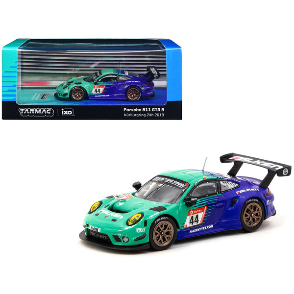 Porsche 911 GT3 R #44 Klaus Bachler - Jorg Bergmeister - Martin Ragginger - Dirk Werner "Falken Motorsports" "24 Hours of Nurburgring" (2019) "Hobby64" Series 1/64 Diecast Model Car by Tarmac Works