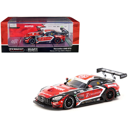 Mercedes-AMG GT3 #95 Darryl O'Young "Craft-Bamboo Racing" Winner Macau GT Cup Race 1 (2021) "Hobby64" Series 1/64 Diecast Model Car by Tarmac Works