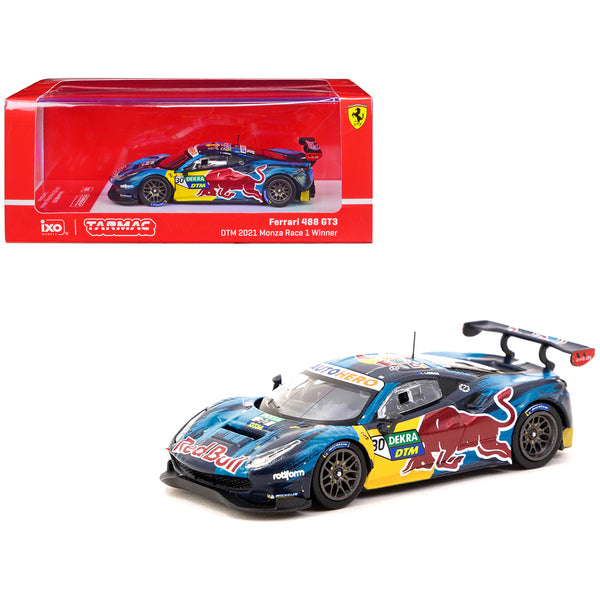 Ferrari 488 GT3 #30 Liam Lawson Winner "DTM Monza Race 1" (2021) "Hobby64" Series 1/64 Diecast Model Car by Tarmac Works