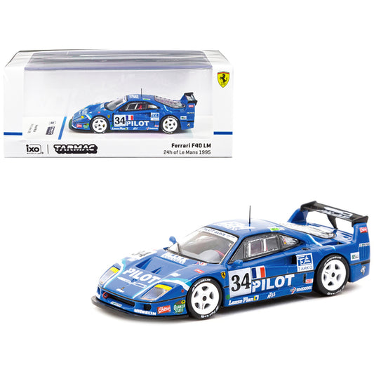 Ferrari F40 LM #34 Michel Ferte - Olivier Thevenin - Carlos Palau "24 Hours of Le Mans" (1995) "Hobby64" Series 1/64 Diecast Model Car by Tarmac Works