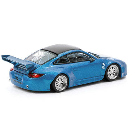 997 Old & New Body Kit Blue Metallic with Carbon Top "Toyo Tires" "Road64" Series 1/64 Diecast Model Car by Tarmac Works