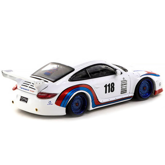 997 Old & New Body Kit #118 White with Red and Blue Stripes "Spyder" "Hobby64" Series 1/64 Diecast Model Car by Tarmac Works