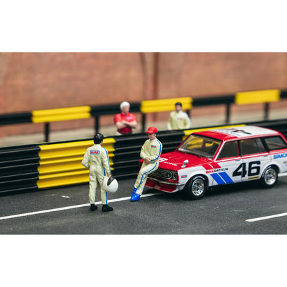 "Race Drivers" 4 Piece Diecast Figure Set "BRE" for 1/64 Scale Models by Tarmac Works & American Diorama