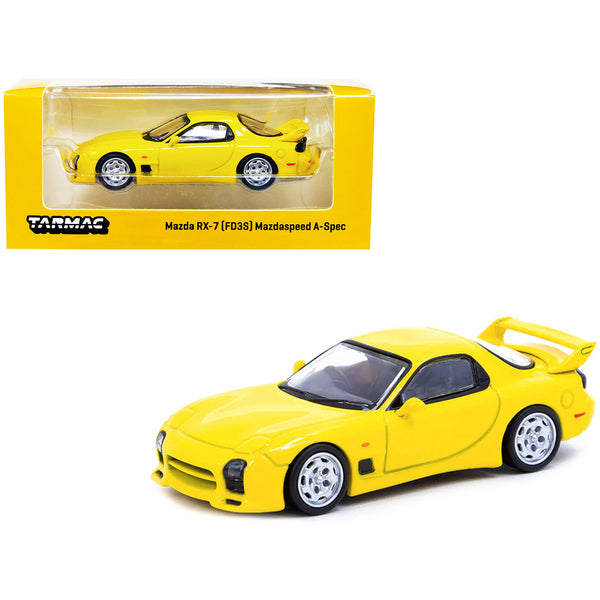 Mazda RX-7 (FD3S) Mazdaspeed A-Spec RHD (Right Hand Drive) Competition Yellow Mica "Global64" Series 1/64 Diecast Model Car by Tarmac Works