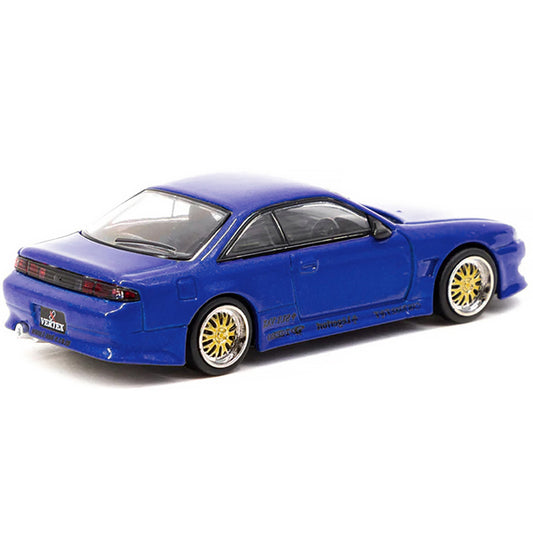 Nissan VERTEX Silvia S14 RHD (Right Hand Drive) Blue Metallic "Global64" Series 1/64 Diecast Model Car by Tarmac Works