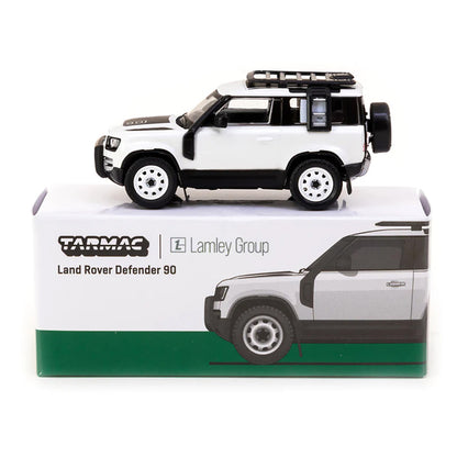 Land Rover Defender 90 White Metallic with Roof Rack "Lamley Special Edition" "Global64" Series 1/64 Diecast Model by Tarmac Works