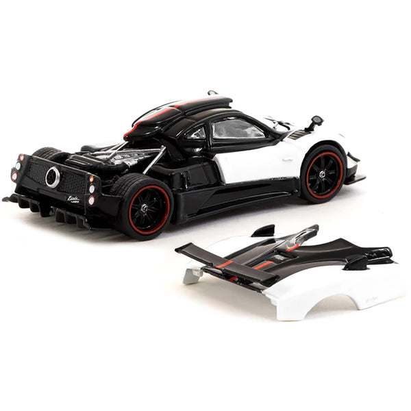 Pagani Zonda Cinque Bianco Benny White and Black "Global64" Series 1/64 Diecast Model Car by Tarmac Works