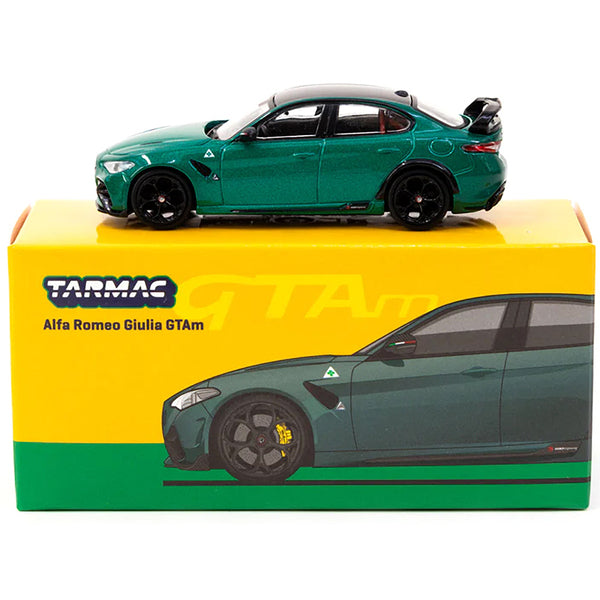 Alfa Romeo Giulia GTAm Green Metallic with Black Top "Global64" Series 1/64 Diecast Model by Tarmac Works