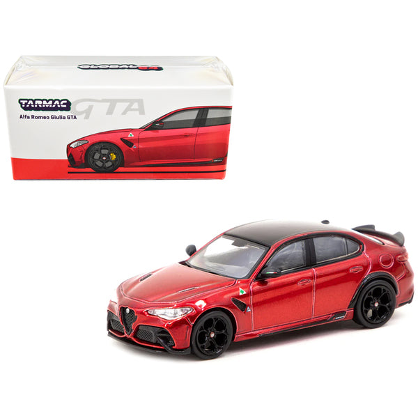 Alfa Romeo Giulia GTA Red Metallic with Black Top "Global64" Series 1/64 Diecast Model Car by Tarmac Works