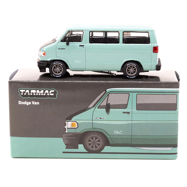 Dodge RAM 150 Van Light Green with Black Hood "Global64" Series 1/64 Diecast Model Car by Tarmac Works