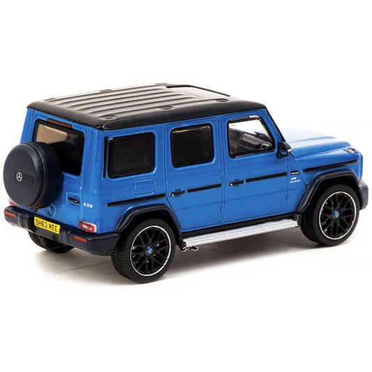 Mercedes-AMG G 63 Blue Metallic with Black Top "Shmee150" "Collab64" Series 1/64 Diecast Model Car by Tarmac Works