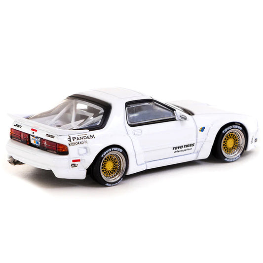 Mazda RX-7 FC3S "Pandem" White "Toyo Tires" "Road64" Series 1/64 Diecast Model Car by Tarmac Works