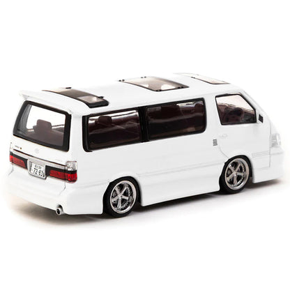 Toyota Hiace Wagon Custom Van RHD (Right Hand Drive) White "Special Edition" "Road64" Series 1/64 Diecast Model Car by Tarmac Works