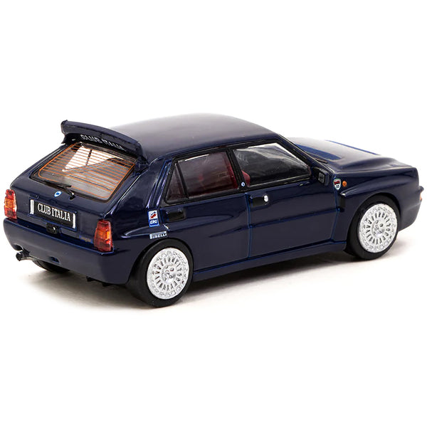 Lancia Delta HF Integrale "Club Italia" Dark Blue with Red Interior "Road64" Series 1/64 Diecast Model Car by Tarmac Works