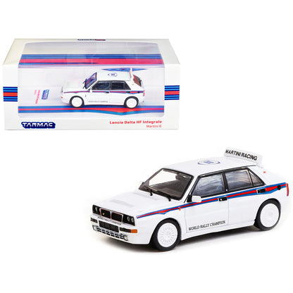 Lancia Delta HF Integrale White with Red and Blue Stripes "Martini 6 - World Rally Champion" "Road64" Series 1/64 Diecast Model Car by Tarmac Works