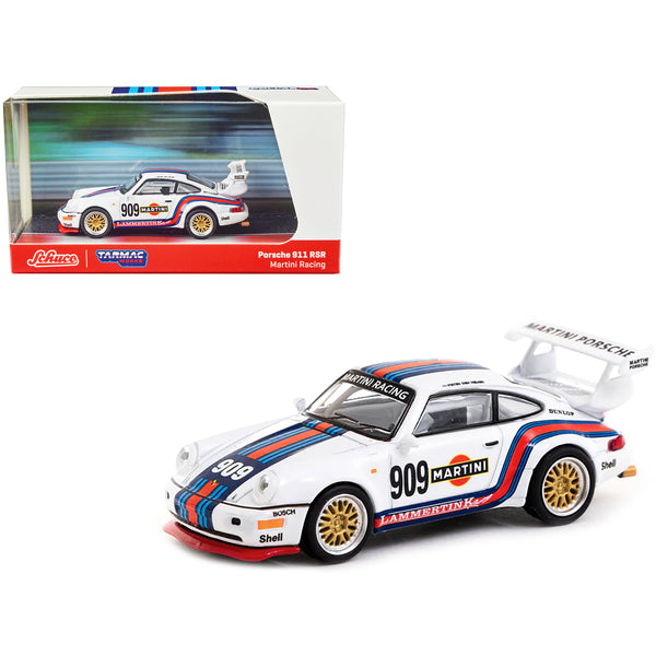 Porsche 911 RSR #909 "Martini Racing" White with Stripes "Collab64" Series 1/64 Diecast Model Car by Schuco & Tarmac Works