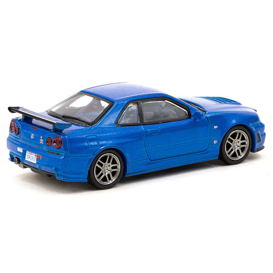 Nissan Nismo R34 GT-R Z-tune RHD (Right Hand Drive) Blue Metallic "FuelFest Tokyo" (2023) "Collab64" Series 1/64 Diecast Model Car by Schuco & Tarmac Works