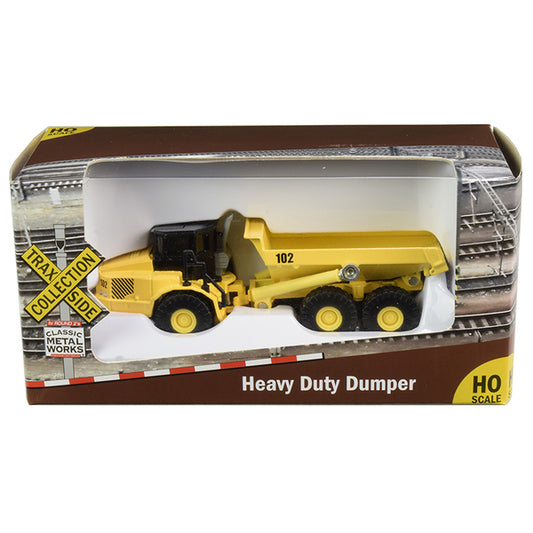 Heavy Duty Dumper Truck Yellow "TraxSide Collection" 1/87 (HO) Scale Diecast Model by Classic Metal Works