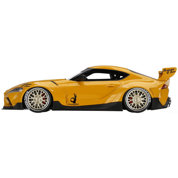 Toyota Pandem GR Supra V1.0 Yellow with Graphics 1/18 Model Car by Top Speed