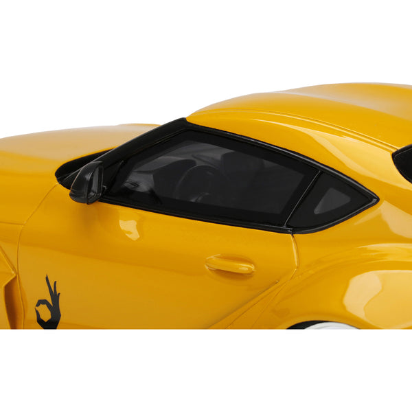 Toyota Pandem GR Supra V1.0 Yellow with Graphics 1/18 Model Car by Top Speed