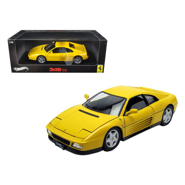 1989 Ferrari 348 TB Yellow Elite Edition 1/18 Diecast Car Model by Hot Wheels