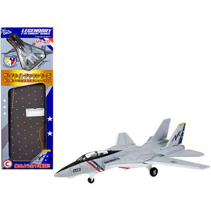 Grumman F-14 Tomcat Fighter Aircraft "VF-2 Bounty Hunters" and Section C of USS Enterprise (CVN-65) Aircraft Carrier Display Deck "Legendary F-14 Tomcat" Series 1/200 Diecast Model by Forces of Valor