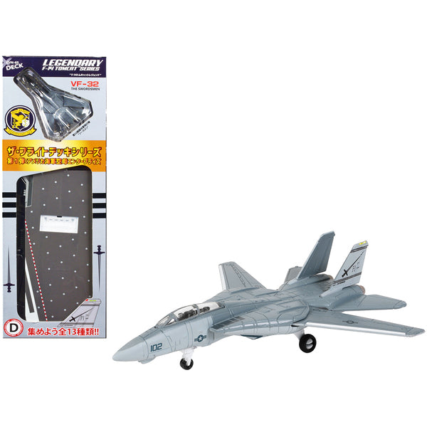 Grumman F-14 Tomcat Fighter Aircraft "VF-32 The Swordsmen" and Section D of USS Enterprise (CVN-65) Aircraft Carrier Display Deck "Legendary F-14 Tomcat" Series 1/200 Diecast Model by Forces of Valor