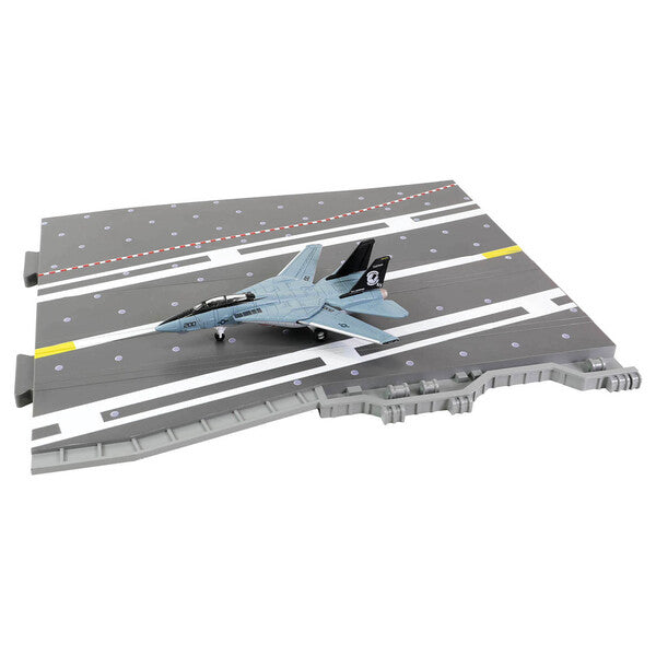 Grumman F-14 Tomcat Fighter Aircraft "VF-14 Tophatters" and Section F of USS Enterprise (CVN-65) Aircraft Carrier Display Deck "Legendary F-14 Tomcat" Series 1/200 Diecast Model by Forces of Valor